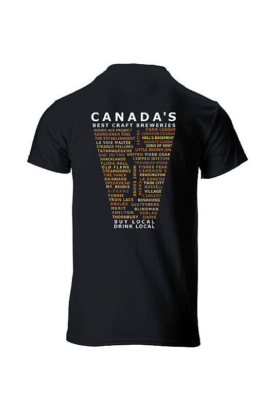 Quebec's Best Craft Breweries - Short Sleeve t-shirt - printed on fron –  Craft Beer Clothing